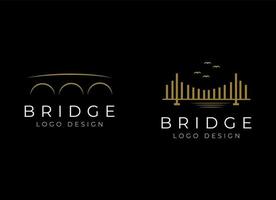 ponte logotipo vetor ícone ilustração contorno linha monolinha
