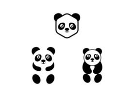 modelo de vetor de design de logotipo de silhueta de urso panda.