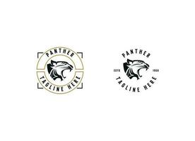 ilustração de ícone de logotipo vintage de pantera vetor premium