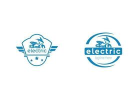 logotipo da bicicleta elétrica. design de logotipo de motocicleta elétrica. vetor