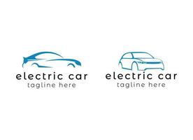 design de logotipo de carro elétrico vetor
