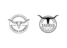 modelo de vetor de design de logotipo de búfalo de touro taurus bison.