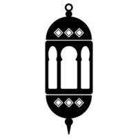 lanterna do ramadã ícone preto sólido vetor