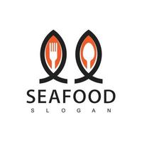 modelo de design de logotipo de restaurante de frutos do mar vetor