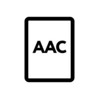 linha de ícone de arquivo aac isolada no fundo branco. ícone liso preto fino no estilo de contorno moderno. símbolo linear e traço editável. ilustração em vetor curso perfeito simples e pixel.
