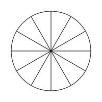 gráfico de pizza circular. setores de progresso. doze seções ou etapas. roda de diagrama. ciclo de processo plano. vetor
