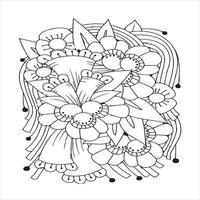 página de coloração de mandala floral. ilustração em vetor flor