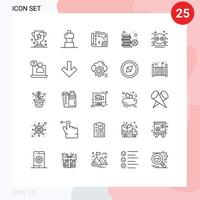 grupo de sinais e símbolos de 25 linhas para patrick irish app irlanda api elementos de design de vetores editáveis