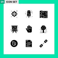 9 ícones criativos sinais modernos e símbolos de elementos de design de vetores editáveis de educação de parque de parada de árvore