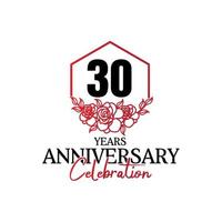 logotipo de aniversário de 30 anos, celebração de design vetorial de aniversário luxuoso vetor