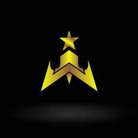logotipo do troféu de conquista com combinação de cores estrela e ouro vetor