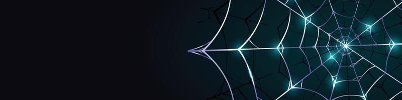 banner de fundo de teia de aranha azul elegante com luz de purpurina vetor