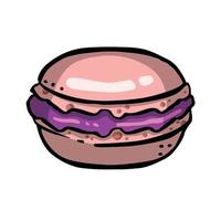 bolo de macaroon francês de doçura e ilustração vetorial vetor