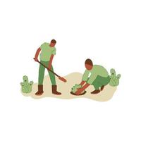 ilustração em vetor de pessoas plantando árvores. conceito de salvar a terra. conceito de voluntariado de ecologia. design para ativismo ecológico