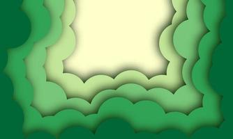 fundo abstrato com design de banner de formas de corte de papel verde. ilustração vetorial vetor