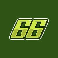 vetor de design de logotipo número 66 de corrida