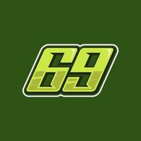 vetor de design de logotipo número 69 de corrida