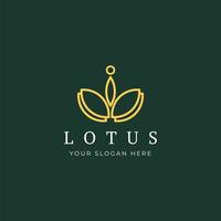 logotipo vetorial de contorno de flor de lótus minimalista simples. perfeito para spa, ioga, negócios de moda. ilustração vetorial de estilo de linha vetor