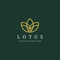 logotipo vetorial de contorno de flor de lótus minimalista simples. perfeito para spa, ioga, negócios de moda. ilustração vetorial de estilo de linha vetor