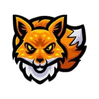 design de mascote de logotipo de cabeça de raposa vetor