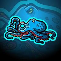 design de mascote de logotipo kraken esport vetor