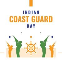 design do dia da guarda costeira indiana vetor
