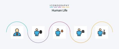 linha humana preenchida pacote de ícones plana 5 incluindo foto. Câmera. avatar. corpo. humano vetor