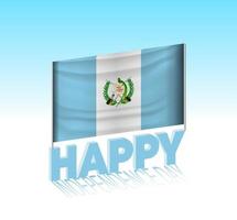 dia da independência da guatemala. bandeira da guatemala simples e outdoor no céu. Modelo de letras 3D. mensagem de design de dia especial pronta. vetor