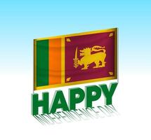 dia da independência do sri lanka. bandeira simples do sri lanka e outdoor no céu. Modelo de letras 3D. mensagem de design de dia especial pronta. vetor