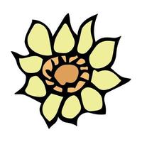 clipart de flor simples. rabisco floral desenhado à mão. para impressão, web, design, decoração, logotipo vetor