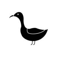 ilustração do ícone de pato. ícone relacionado ao animal de fazenda. estilo de ícone de glifo. design vetorial simples editável vetor