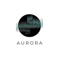 logotipo de ilustração simples aurora com sombra preta vetor