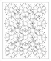 fundo floral com página de livro para colorir de flores mehndi vetor