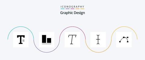 pacote de ícones de design glifo 5 incluindo . itálico. caminho vetor