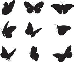 uma coleção de borboletas para composição de obras de arte vetor