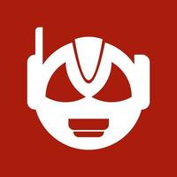 vetor icônico de logotipo de cabeça de robô moderno e sofisticado