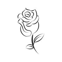 rosa imagem vetorial. tatuagem de arte de linha. vetor