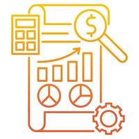 ícone de relatório financeiro, adequado para uma ampla gama de projetos criativos digitais. vetor