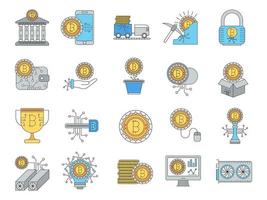 ícones bitcoin, adequados para uma ampla gama de projetos criativos digitais. vetor