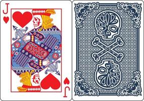 cartas exclusivas de pôquer com esqueletos, jack heart vetor