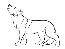 ilustração do logotipo do lobo vetor