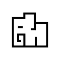 pictograma de elefante, ícone linear em fundo branco. clipart vetorial vetor
