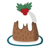 doodle adesivo de natal cupcake com decoração vetor