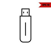 ilustração do ícone de linha usb vetor