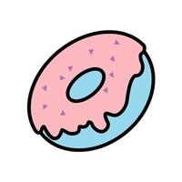 rosquinha colorida em um fundo branco em estilo cartoon para impressão e ilustração design.vector. vetor