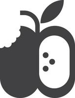 ilustração de maçã mordida em estilo minimalista vetor