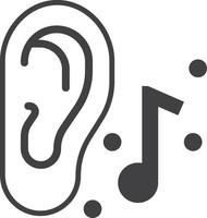 orelhas ouvindo ilustração musical em estilo minimalista vetor