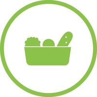 ícone de glifo de vetor de cesta de vegetais exclusivo