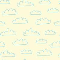 padrão de nuvens fofas. doodle padrão sem emenda com nuvem sobre fundo branco. vetor