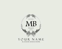 monograma de beleza mb inicial e design de logotipo elegante, logotipo de caligrafia da assinatura inicial, casamento, moda, floral e botânico com modelo criativo. vetor